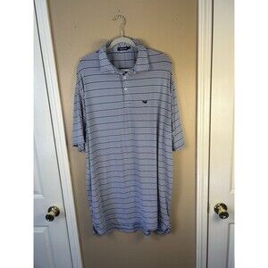 Southern Marsh Golf Polo Shirt Men's 2X Blue Stripe Performance Stretch